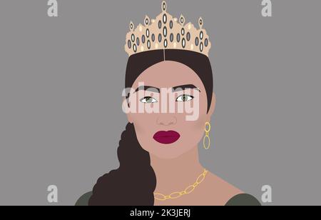 Belle femme noire, visage ligne, Reine, princesse, beauté queen, personnalité Banque D'Images