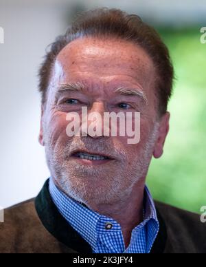 Munich, Allemagne. 27th septembre 2022. Arnold Schwarzenegger, acteur et ancien gouverneur de Californie, à la cérémonie du Blue Panther (Prix du film bavarois). Credit: Sven Hoppe/dpa/Alay Live News Banque D'Images