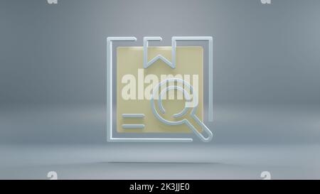 Beau résumé livraison recherche symbole de lumière jaune icônes sur fond bleu. 3d illustration du rendu. Motif d'arrière-plan pour la conception. En ligne sh Banque D'Images