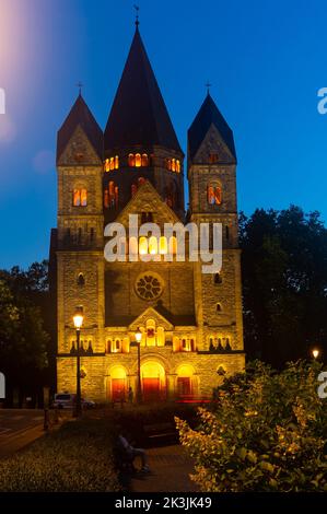 Temple neuf de Metz en soirée Banque D'Images