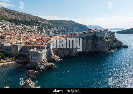 Vue d'ensemble de la vieille ville de Dubrovnik, Croatie. Banque D'Images