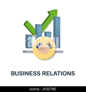Icône relations d'affaires. 3d illustration de la collection relations clients. Icône Creative Business relations 3D pour la conception Web, les modèles Illustration de Vecteur