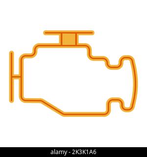 Vérifiez le témoin du moteur, l'icône d'avertissement du véhicule, le symbole auto du moteur à huile Illustration de Vecteur
