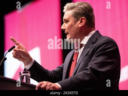 Liverpool, Royaume-Uni. 27th septembre 2022. Discours des dirigeants de Keir Starmer au Parti travailliste de Liverpool le 27 septembre 2022 .Conférence du travail à Liverpool. Liverpool Kings Dock. Liverpool Royaume-Uni. Photo: gary Roberts/worldwidefeatures.com crédit: GaryRobertschography/Alay Live News Banque D'Images