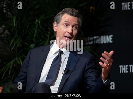 Austin, Texas, États-Unis. 24th septembre 2022. Le gouverneur démocrate de Californie, GAVIN NEWSOM, parle de l'état de la politique américaine lors d'une séance d'entrevue au festival annuel de la Tribune du Texas, dans le centre-ville d'Austin, sur 24 septembre 2022. Newsom, un ancien maire de San Fransisco, est mentionné comme candidat à la présidence des États-Unis en 2024. (Image de crédit : © Bob Daemmrich/ZUMA Press Wire) Banque D'Images