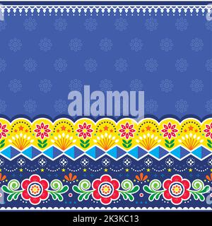 Motif vectoriel de l'art des camions indien ou pakistanais vibrant parfait pour le papier peint, le textile ou l'imprimé en tissu Illustration de Vecteur