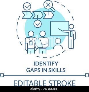 Identifier les lacunes dans les compétences turquoise concept icône Illustration de Vecteur
