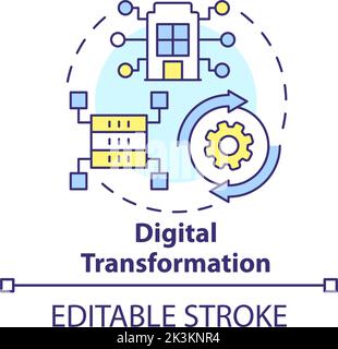 Icône de concept de transformation numérique Illustration de Vecteur