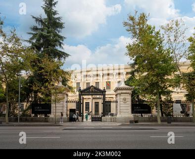 Madrid, Espagne, septembre 2022. Vue extérieure du bâtiment du Musée archéologique national dans le centre-ville Banque D'Images