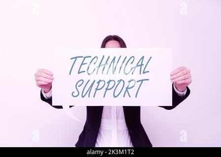 Texte montrant inspiration assistance technique Services de réparation et de conseil aux utilisateurs de leurs produits. Présentation commerciale Services de réparation et de conseil aux utilisateurs Banque D'Images