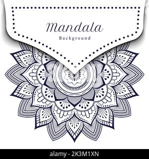 Fond de mandala floral et ornemental pour l'impression et la décoration, invitation, prospectus, menu, brochure, carte postale, papier peint. Illustration de Vecteur