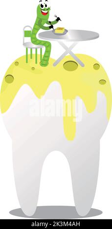 Illustration vectorielle d'une dent infectée Illustration de Vecteur