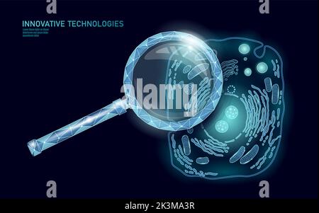 La structure de la cellule animale sciences de l'éducation. 3d Microscope noyau eucaryote Technologie de médecine d'organite analyse. L'affiche de la biologie d'un bleu éclatant Illustration de Vecteur