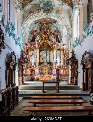 Kartause Itingen, Suisse, canton de Thurgau - à l'intérieur de la chapelle du monastère Banque D'Images