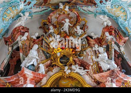 Kartause Itingen, Suisse, canton de Thurgau - à l'intérieur de la chapelle du monastère Banque D'Images