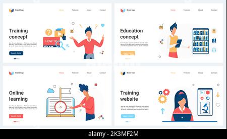 Formation vidéo, illustration vectorielle de l'ensemble d'enseignement en ligne. Les élèves de dessin animé utilisant la bibliothèque mobile sur l'écran du téléphone, l'apprentissage du concept de conférence numérique pour la bannière, la conception de site Web ou la page Web d'arrivée Illustration de Vecteur