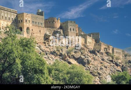 Al-Ulya, Wadi Bani Kharus, Oman. Photographié février 1985. Banque D'Images