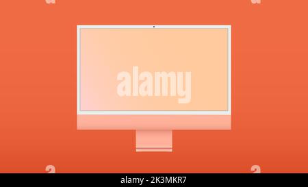 Moniteur d'ordinateur réaliste avec écran vide. Affichage de l'ordinateur isolé. Ordinateur de bureau moderne maquette. Design moderne de la fenêtre du navigateur. Maquette vectorielle. Illustration de Vecteur