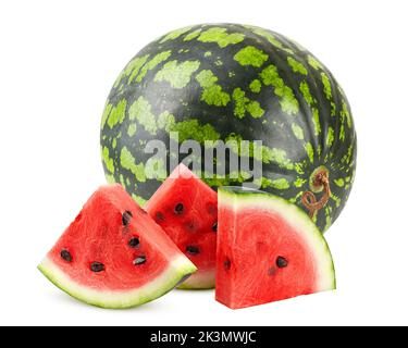 Watermelon isolé sur fond blanc, chemin de détourage, pleine profondeur de champ Banque D'Images