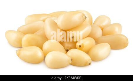 Pignons isolés sur fond blanc, chemin de coupure, profondeur de champ totale Banque D'Images