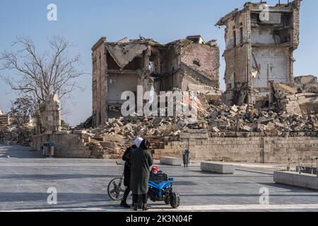 Ruines autour de la Citadelle d'Alep, Syrie Banque D'Images