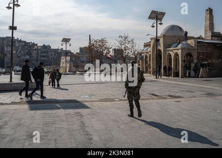 Ruines autour de la Citadelle d'Alep, Syrie Banque D'Images