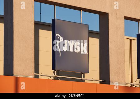 Affiche avant du magasin JYSK Banque D'Images