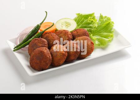 Shami kabab photographie traditionnelle de la nourriture. Jali kabab style bangladais. mouton ou poulet shami ou tikia ou kabab, spécial non végétarien. Banque D'Images