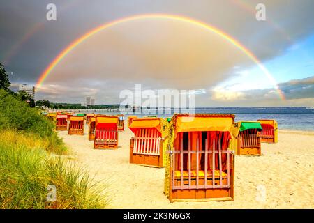 Plage à Niendorf, Allemagne Banque D'Images