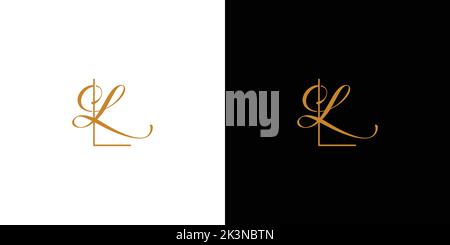 Un rendu numérique de l'illustration d'un design moderne et futuriste de logo d'entreprise avec des lettres LK Illustration de Vecteur