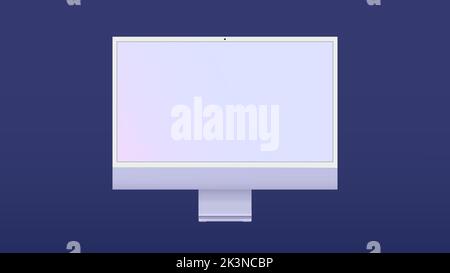 Realistic computer monitor with blank screen. Screen computer monitor. Computer realistic mockup. Modern browser window design. Vector mockup. Illustration de Vecteur