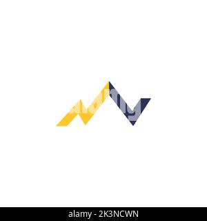 Illustration numérique d'un logo d'entreprise de montagne simple et moderne Illustration de Vecteur