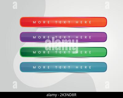 Un ensemble de quatre boutons colorés avec texte modifiable Illustration de Vecteur