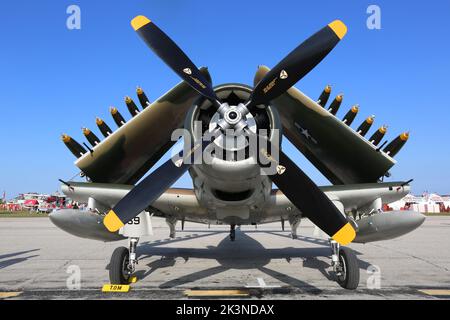 L'avion pendant le tonnerre au-dessus du Michigan Air Show Banque D'Images