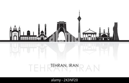 Silhouette Skyline panorama de la ville de Téhéran, Iran - illustration vectorielle Illustration de Vecteur