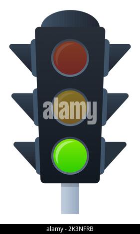 Feu vert - moderne de style plat objet isolé unique Illustration de Vecteur