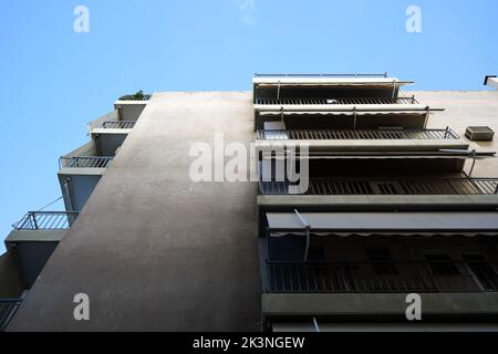 Immeuble d'appartements de Bellow à Palaio Faliro, Athènes. Banque D'Images