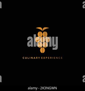 Vecteur d'un logo pour une expérience culinaire sur fond sombre Illustration de Vecteur
