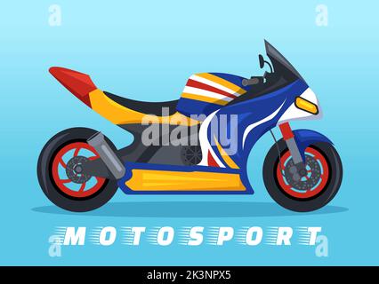 Racing Motosport Speed Bike Template dessin main dessin de dessin de dessin de dessin de dessin de dessin de dessin de dessin de dessin pour la course de compétition ou de championnat en portant des vêtements de sport et de l'équipement Illustration de Vecteur