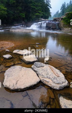 Chutes d'hirondelle dans la rivière Youghiogheny dans le comté de Garrett, Maryland, États-Unis Banque D'Images