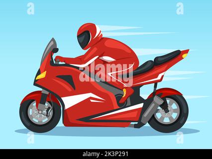 Racing Motosport Speed Bike Template dessin main dessin de dessin de dessin de dessin de dessin de dessin de dessin de dessin de dessin pour la course de compétition ou de championnat en portant des vêtements de sport et de l'équipement Illustration de Vecteur