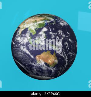 Globe Earth 3D Illustration stock image carte de la terre vue satellite Banque D'Images
