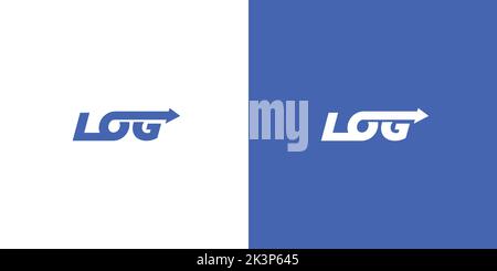 Un logo simple et moderne avec le mot LOG et une flèche Illustration de Vecteur