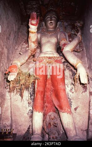 Sumda Chun, Ladakh, Inde, mi-11th siècle, Temple latéral à Avalokitesvara, vue d'ensemble stuc, style Kashmiri Banque D'Images