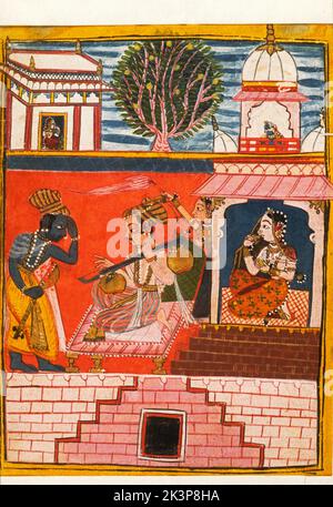 Inde: Rajasthan, Circa 1725, Folk style Pancham Raga Banque D'Images