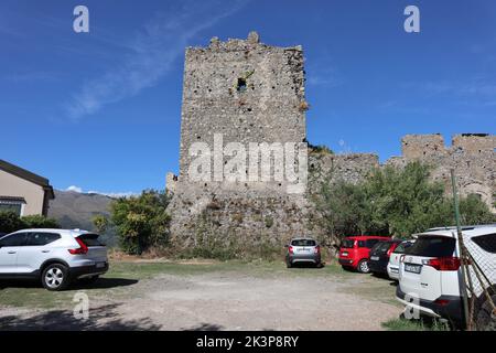 Camerota - Parcheggio adiacente il Castello Normanno Banque D'Images