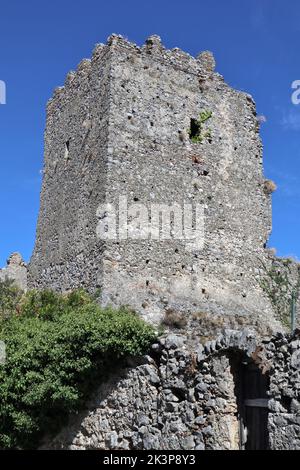 Camerota - Torre Normanna che domina il borgo Banque D'Images