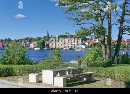 Inselstadt Malchow dans Mecklenburg Lake District, Allemagne Banque D'Images