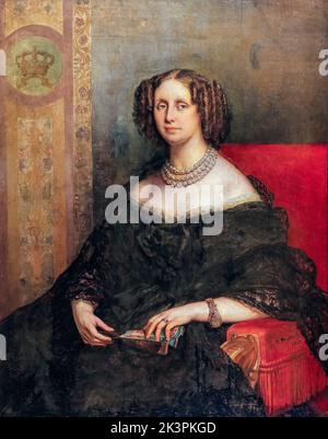 Louise d'Orléans (1812-1850), Reine de Belgique, portrait peint à l'huile sur toile par Jean François Portaels, 1862 Banque D'Images