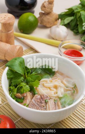 Savoureux et populaire boeuf asiatique thaïlandais et vietnamien pour la soupe Bo Banque D'Images